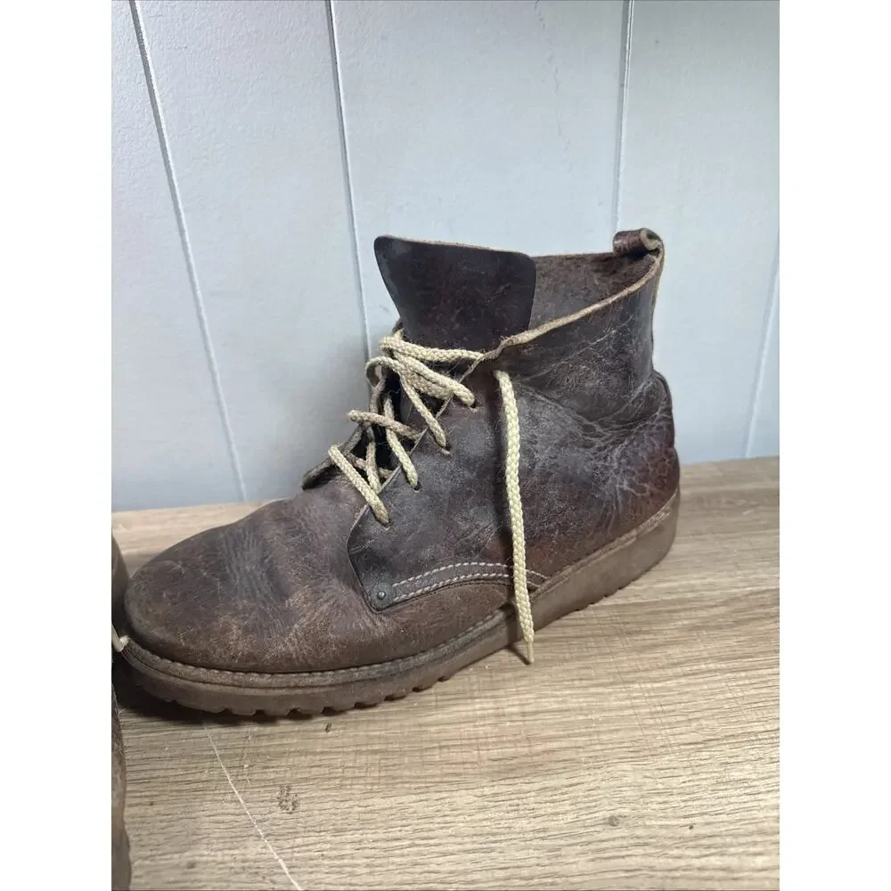 Vintage Levis Orange Tag Brown Leather Boots Vibram Size 8.5 C5